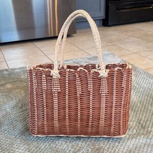 Elegant Brown Woven Tote Bag